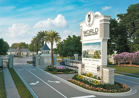 The elaborate entrance to the World Equestrian Center, the doorway the most outstanding of preferred properties in Ocala, Fl.